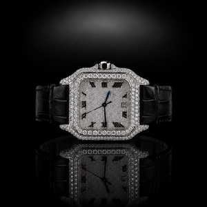 Reloj de pulsera con incrustaciones parciales de moissanita VVS, de fábrica al por mayor, ideal para regalo, pasa la prueba del diamante - Product Image 1