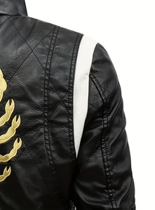 Chaquetas de Motocicleta de Cuero para Hombre, Nuevas, a la Moda, con Bordado en la Espalda, Logotipo Personalizado, Impermeables, Transpirables, para Invierno y Exteriores - Product Image 2