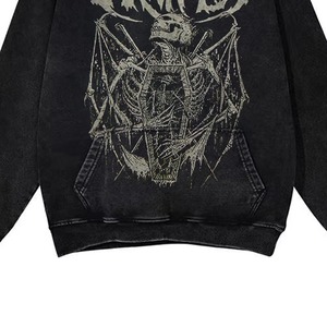 Custom Oversized DTF DTG Rhinestone Hoodie for Men Streetwear Fashion Pullover Sweatshirt Factory Wholesale - Product Image 3