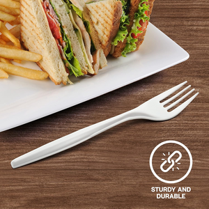 Juego de Cubiertos Desechables de Plástico CPLA Ecológicos, Biodegradables, Libres de BPA, Resistentes al Agua, >100 Piezas, para Fiestas, Marca Personalizada - Product Image 6