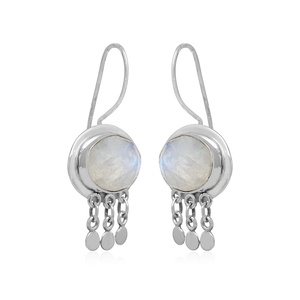 <b>Rainbow</b> Moonstone Gemstone 925 Sterling Silver Dangle <b>Drop</b> Earrings Women Boho June Birthstone Handmade Jewelry Wholesale - Product Image 5