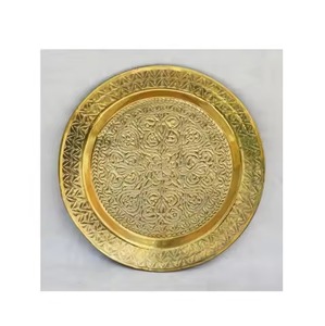 Assiette de présentation décorative en laiton – Vaisselle haut de gamme pour mariages et événements - Product Image 2