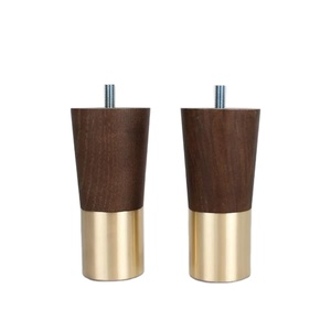 Acacia Wood Furniture <b>Legs</b> Wooden <b>Sofa</b> <b>Legs</b> with Metal Base Support Furniture Accessories Bed Couch Foot Home Accessories - Product Image 1