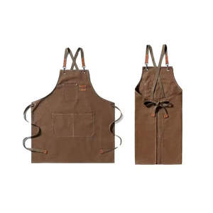 ผ้ากันเปื้อนครัวหนังและผ้าใบแบบสั่งทำสำหรับผู้หญิง ผู้ชาย เชฟ ช่างทำผม ร้านอาหาร บาร์ ร้านค้า คาเฟ่ - Product Image 3