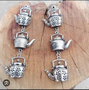 Üst hint üretici oksitlenmiş mücevher oksitlenmiş küpe jhumka jhumki damızlık bali wali kulak manşet hoop küpe