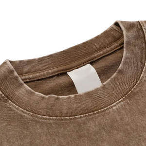 Camiseta de moda de color sólido, holgada, estampada, con lavado ácido para hombre, para verano, 100% algodón, lavado ácido, hecha en Pakistán. - Product Image 3