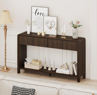 Table console d'appoint en bois massif recyclé de style moderne avec trois tiroirs pour l'ameublement de la maison, l'entrée, l'atelier ou l'appartement