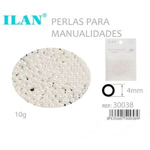Perle Ilan per artigianato 4mm colore bianco sacchetto da 10g - Product Image 1