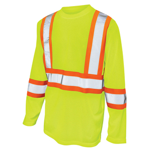 Hi Vis Reflective Construction Breathable Polyester T-<b>Shirts</b> Road Workwear Safety Long Sleeve Workshop <b>Worker</b> T-<b>Shirts</b> - Product Image 5