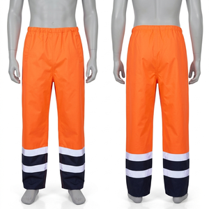Mens <b>Work</b> <b>Pant</b> 240 GSM Poly Cotton Twill Orange Navy Contrast Lower Panel Custom Embroidery Screen Print Heat Transfer Logo - Product Image 1