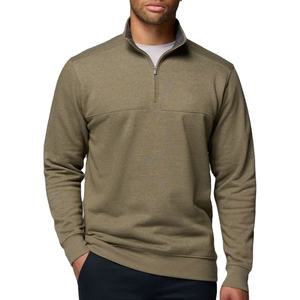 เสื้อสเวตเชิ้ตผู้ชายแบบคลาสสิกเรียบง่าย ทรงหลวม ผ้าเทคฟลีซ ซิป ¼  แบบสวมหัว  ปรับแต่งได้  สำหรับฤดูใบไม้ผลิและฤดูใบไม้ร่วง  ทรงไหล่ตก  แบบเรียบไม่มีลาย - Product Image 1