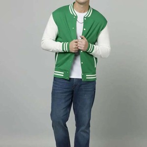 Green Color Men's Clothing <b>Jackets</b> OEM ODM Service Custom College Baseball Men's <b>Jackets</b> For Sale - Product Image 4