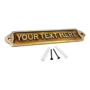 Elegant Vintage <b>Brass</b> Door Plaque Sign with Embossed <b>Letter</b> Style for Apartment Villa Hotel Office Main Entrance - Product Image 2