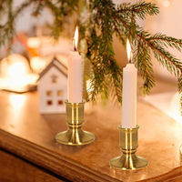 Support de bougie en laiton fait main personnalisable, bougeoir décoratif en métal pour la décoration de la maison, la table à manger et les mariages