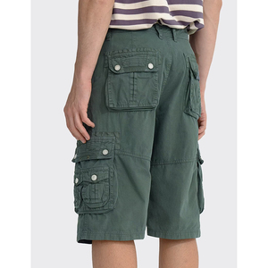 Latest Casual Solid Cargo Shorts Loose Fit Multi-pocket Breathable Quick Dry Long Short Pants Men Custom Logo Cotton - Product Image 2