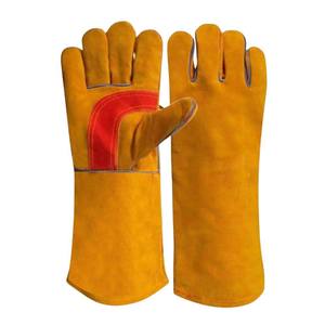 OEM Custom Logo Welding <b>Gloves</b> Heat Resistant Industrial Leather <b>Gloves</b> for Safety <b>Workwear</b> Suppliers - Product Image 2