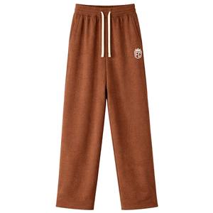 Conjunto de Sudadera con Capucha y Pantalones Deportivos de Punto para Hombre, Corte Holgado, Color Marrón, Ropa Deportiva Informal de Algodón, Pantalones Deportivos con Bolsillo Tipo Canguro, Ropa Deportiva Moderna - Product Image 3