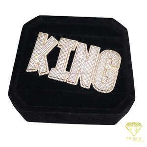Colgante Hip Hop Personalizado de Moissanita VVS con Letra de Nombre en Baguette, Cadena de Eslabones Cubanos de Plata 925, Pasa Prueba de Diamante - Product Image 5