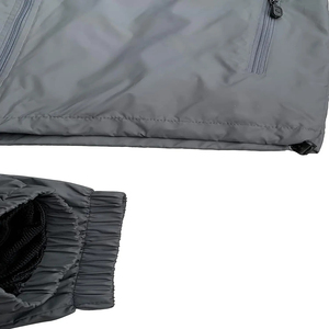 Ensemble coupe-vent unisexe léger gris à capuche, manches longues, fermeture éclair, couleur unie, vêtements de sport décontractés pour adultes, printemps - Product Image 3