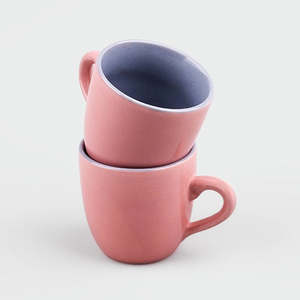 Luxe Pink Satin Ceramic Tea <b>Cup</b> <b>Set</b> of 6 Elegant Modern Design with Gold Handle 200ml Capacity for Espresso and Afternoon Tea - Product Image 3