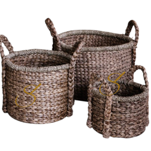 Plant | <b>Basket</b> Storage <b>Basket</b> | Laundry <b>Basket</b> made from Water Hyacinth (3 sizes) - Product Image 4