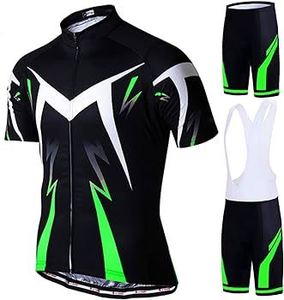 Conjunto de Jersey de Ciclismo Negro y Azul con Patrón Abstracto, Manga Corta, Cierre Completo, Ropa de Ciclismo, Ropa Deportiva para Hombre - Product Image 6