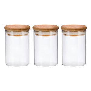 Frasco de Vidrio Premium con Tapa de Madera para Organización Moderna de Despensa, Almacenamiento en Encimera, Conservación de Alimentos, Decoración del Hogar - Product Image 6