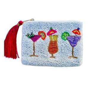 Premium Quality Classic Embroidery Beaded Mixed Colors Coin Pouch Handmade Small Zipper Wallet for Women - Product Image 1
