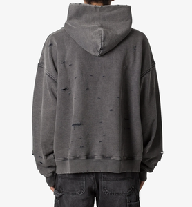 เสื้อฮู้ดดี้โอเวอร์ไซส์ ผ้าฝ้ายฟลีซ 100% ปักลายสไตล์วินเทจโกธิค สำหรับฤดูหนาว ทรงหลวม ไหล่ตก ซักแล้ว ใส่ได้ทั้งผู้ชายและผู้หญิง - Product Image 4