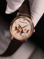 Montre mécanique avec boîtier en acier inoxydable et bracelet en cuir Alexander Ferros 9302RD-26 38,5 mm Miyota 9015 automatique résistante à l'eau 5 BAR