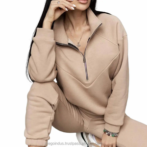 ชุดเซ็ตเสื้อฮู้ดดี้และกางเกงจ็อกเกอร์สตรีทแวร์แบบครอป แต่งลายฟอกสี ดีไซน์ขาดๆ ประดับคริสตัล ผ้าหนา ซิป - Product Image 3