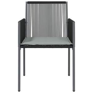 Ensemble de 4 chaises de jardin durables de taille moyenne en rotin PE noir - Product Image 4