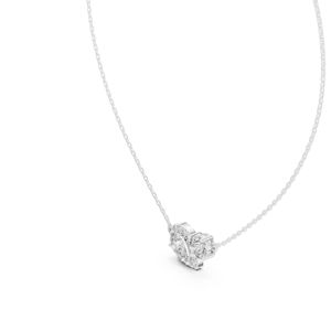 Pendentif en or blanc 14 carats avec diamants de laboratoire en forme de poire et ronds pour femmes |   Vêtements de tous les jours |   Nouveau diamant cultivé - Product Image 6