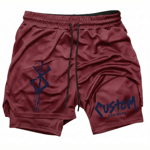 2026 Custom <b>Burgundy</b> Athletic <b>Shorts</b> Men Breathable Gym Workout <b>Shorts</b> Custom Printed Sports <b>Shorts</b> Lightweight Training <b>Shorts</b> - Product Image 1