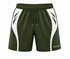 Pantalones Cortos Deportivos de Punto Azul Claro para Hombre con Cordón en la Cintura, Sólidos, Ecológicos, Transpirables, de Secado Rápido, de Tiro Medio, Casuales, para Gimnasio - Product Image 2