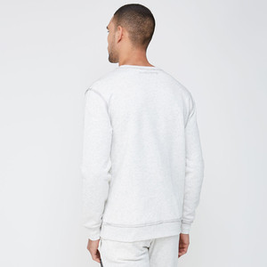 Sudadera Blanca de Cuello Redondo para Hombre, Corte Regular, Tejido de Punto, Color Sólido, Informal, para Invierno, 100% Algodón, Transpirable, Ecológica, 300g - Product Image 2