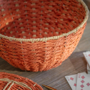 Cesta de Mimbre con Tapa Woodleigh Hecha a Mano, Cesta de Almacenamiento de Mimbre con Tapa, Organizador Decorativo para el Hogar, Venta al por Mayor - Product Image 2