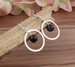 Pendientes de Ónice Negro Natural de Lujo, Plata de Ley 925, Joyería Vintage Hecha a Mano para Regalo de Boda, Aniversario o Fiesta - Product Image 3