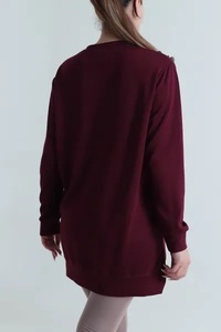 เสื้อสเวตเชิ้ตสีชมพูปักลาย  ไซส์ใหญ่  ผ้าฟลีซ  คอกลม  ทรงโอเวอร์ไซส์  แขนยาว  ไหล่ตก  สำหรับผู้หญิง  ใส่ได้ทั้งฤดูใบไม้ร่วงและฤดูหนาว - Product Image 4