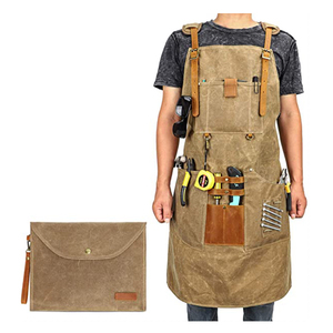 SELF INDUSTRY Tablier de travail sans manches réglable pour la découpe du bois, plusieurs poches, en toile polyester/coton, impression personnalisée - Product Image 1
