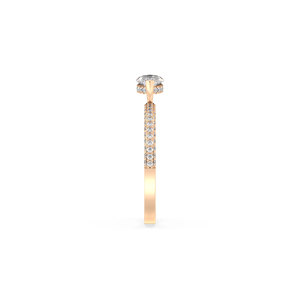 Bague REYES en or massif 14 carats plaqué rhodium avec diamant de laboratoire HPHT CVD taille marquise de 1,43 carat et halo caché – Vente en gros - Product Image 4