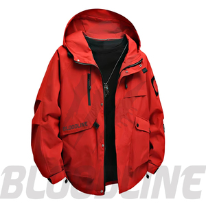 Men's Color Blocking <b>Waterproof</b> Breathable Windproof Puffer <b>Jacket</b> with Zipper Closure Casual Winter Regular Fit Polyester Shell - Product Image 4