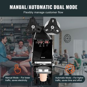 Macchina Sigillatrice Automatica per Tazze Alte 180 mm, 500-650 Tazze/Ora, Sigillatrice Elettrica per Tazze da Tè con Sigillatura 90/95 mm - Product Image 4