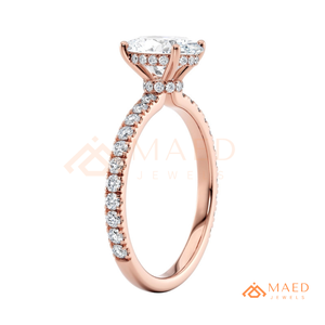 Rose Gold Oval Cut <b>Solitaire</b> <b>Ring</b> for Women Elegant Engagement Style Sparkling Jewelry Gift - Product Image 6