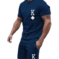 Conjunto de Camiseta y Pantalones Cortos para Hombre, Estilo Vintage, Manga Corta, Transpirable, con Estampado Digital, Secado Rápido, para Verano, Deportes al Aire Libre, Vacaciones