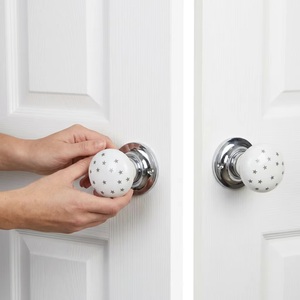 Modern Style Grey Stars White Ceramic Mortice Door <b>Knobs</b> MLH 108 Furniture Handles <b>for</b> Cabinets <b>Dressers</b> Kitchen Drawers - Product Image 2