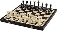 Jeu d'échecs Bevana Sleek Antique en métal/bois peint, impression numérique, plateau de jeu haut de gamme, design carré personnalisable, pour la maison et le bureau