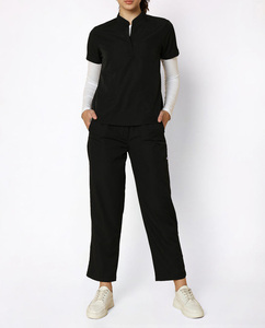 Hot Selling Quick Drying Unisex Spandex Stretch Scrubs Sets for Summer Short Sleeve Hospital <b>Nurse</b> Uniforms - Product Image 1