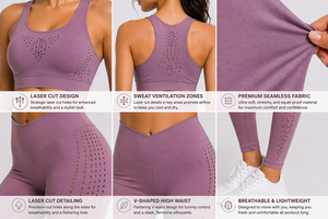 Ensemble de yoga sans couture pour femmes, leggings taille haute, soutien-gorge de sport respirant, vêtements de sport pour la gym et le fitness, vente en gros OEM - Product Image 4