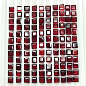 Gema de Granate Rojo de Mozambique, Piedra Natural Suelta, Granate Facetado de Corte Cuadrado para Joyería, Anillos, Colgantes y Pendientes - Product Image 3